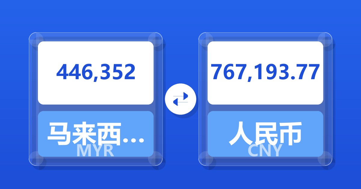 446,352马来西亚林吉特兑人民币