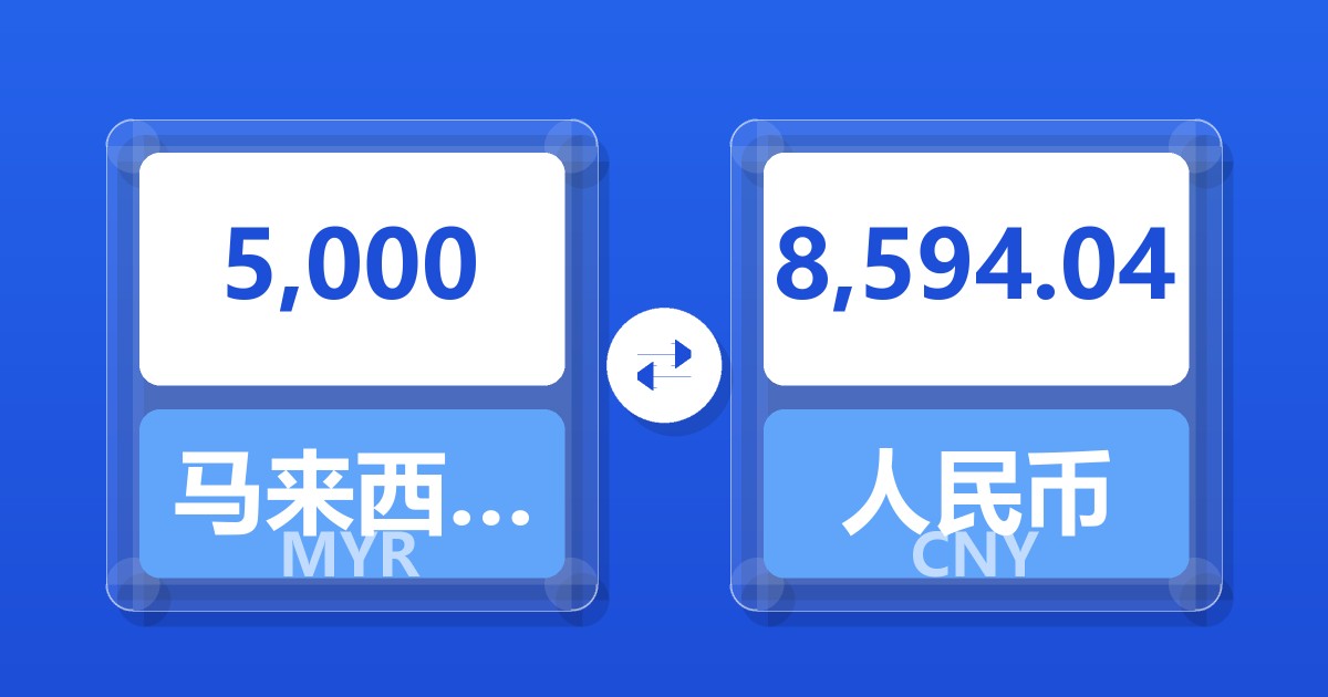 5,000马来西亚林吉特兑人民币