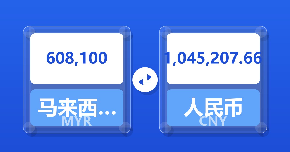 608,100马来西亚林吉特兑人民币