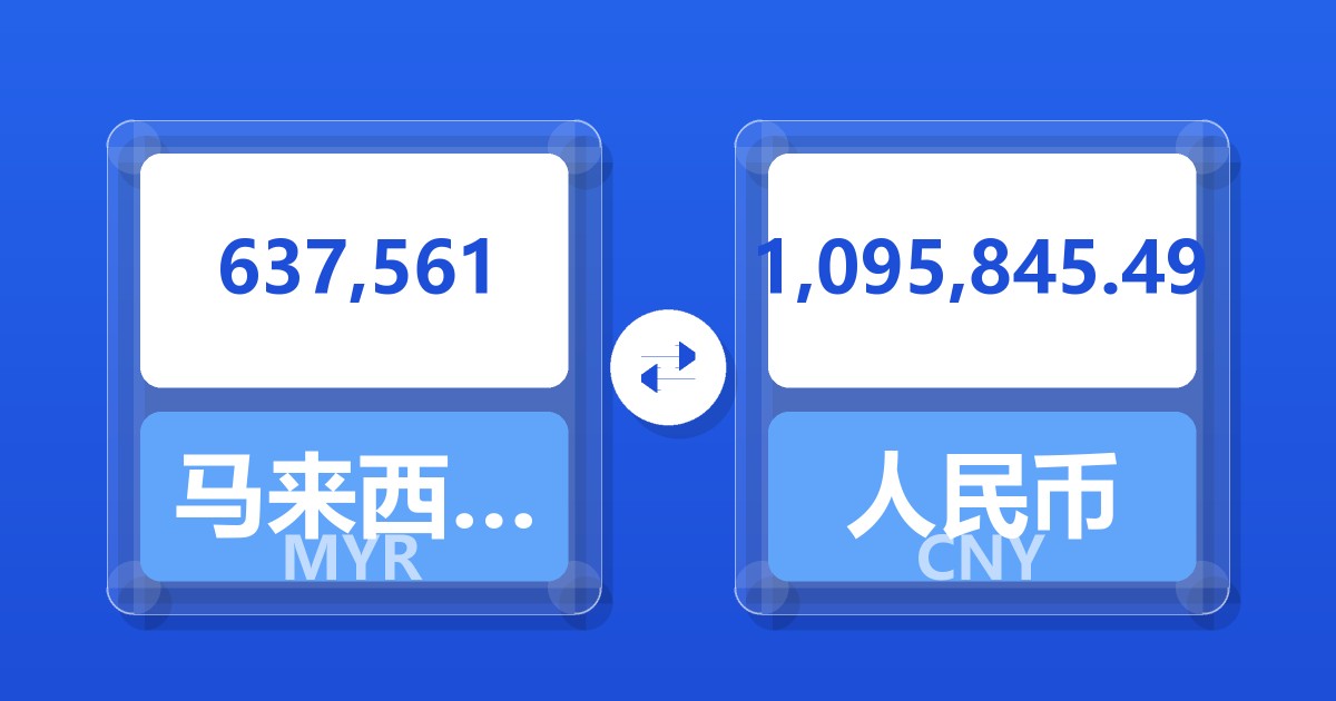637,561马来西亚林吉特兑人民币