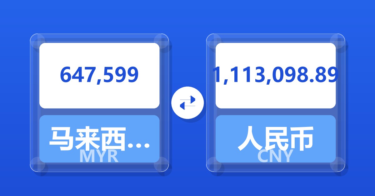 647,599马来西亚林吉特兑人民币