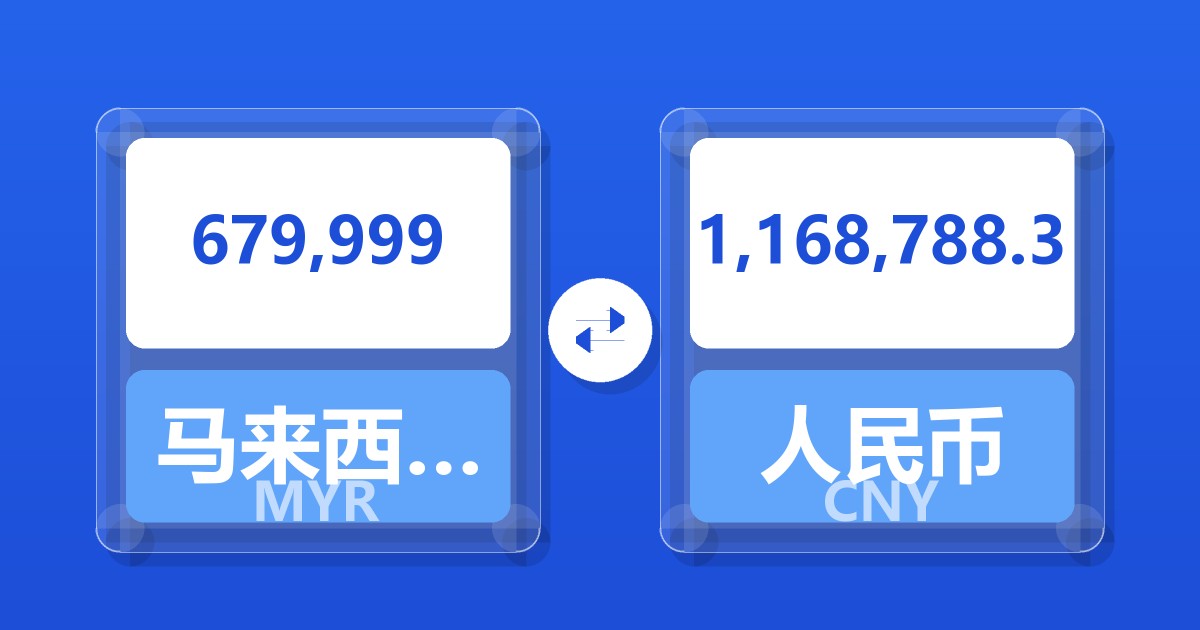 679,999马来西亚林吉特兑人民币