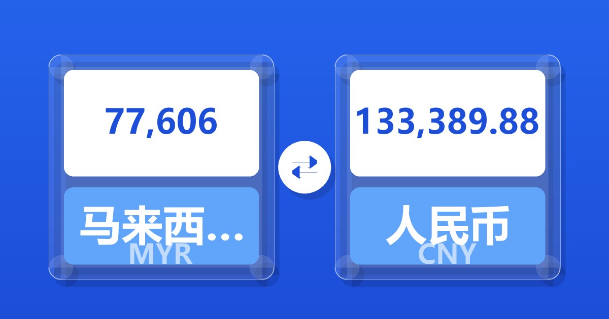 77,606马来西亚林吉特兑人民币