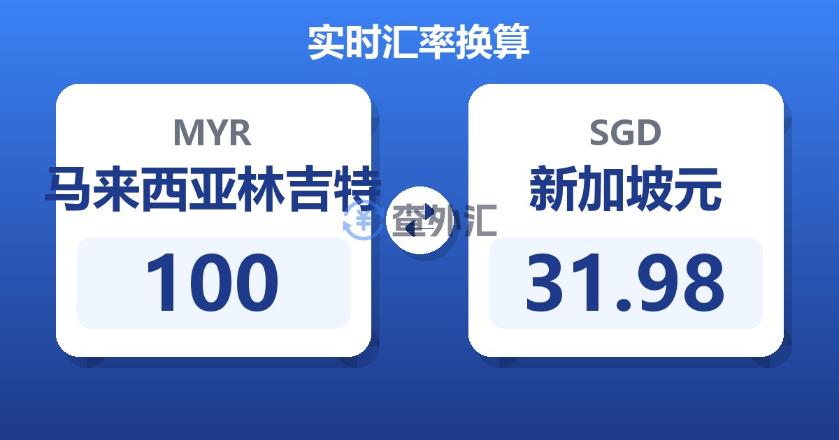 100马来西亚林吉特兑新加坡元