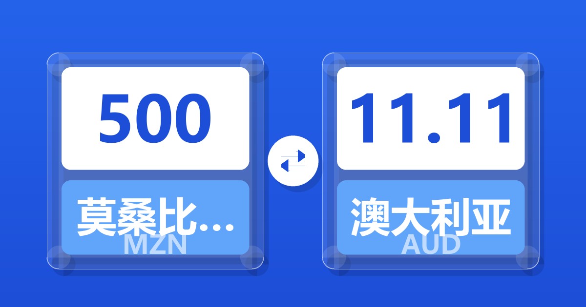 500莫桑比克梅蒂卡尔兑澳大利亚元