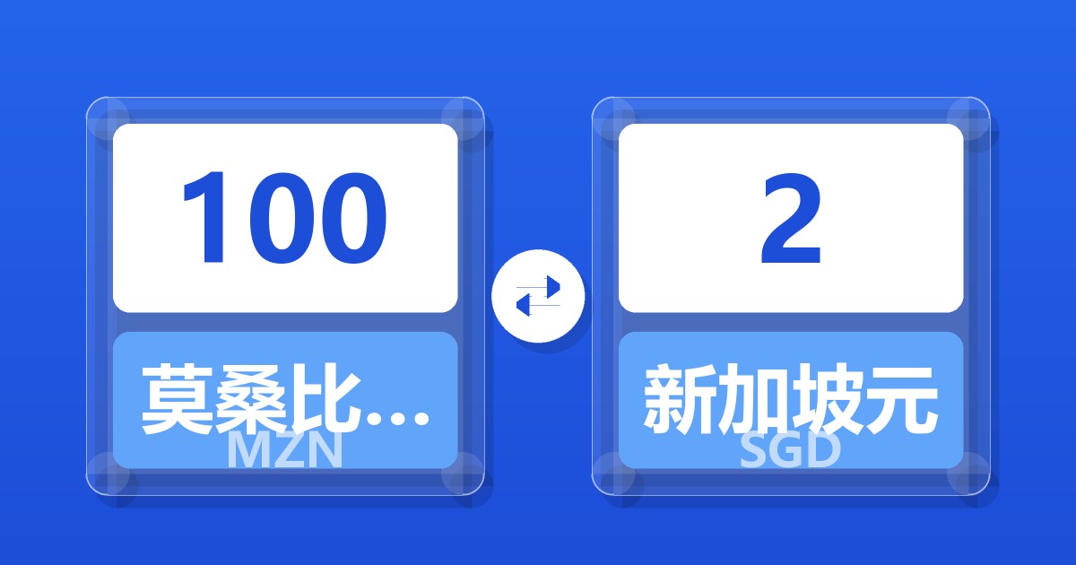 100莫桑比克梅蒂卡尔兑新加坡元