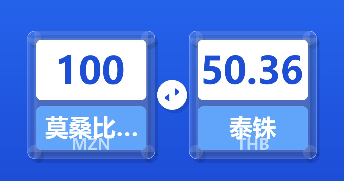 100莫桑比克梅蒂卡尔兑泰铢
