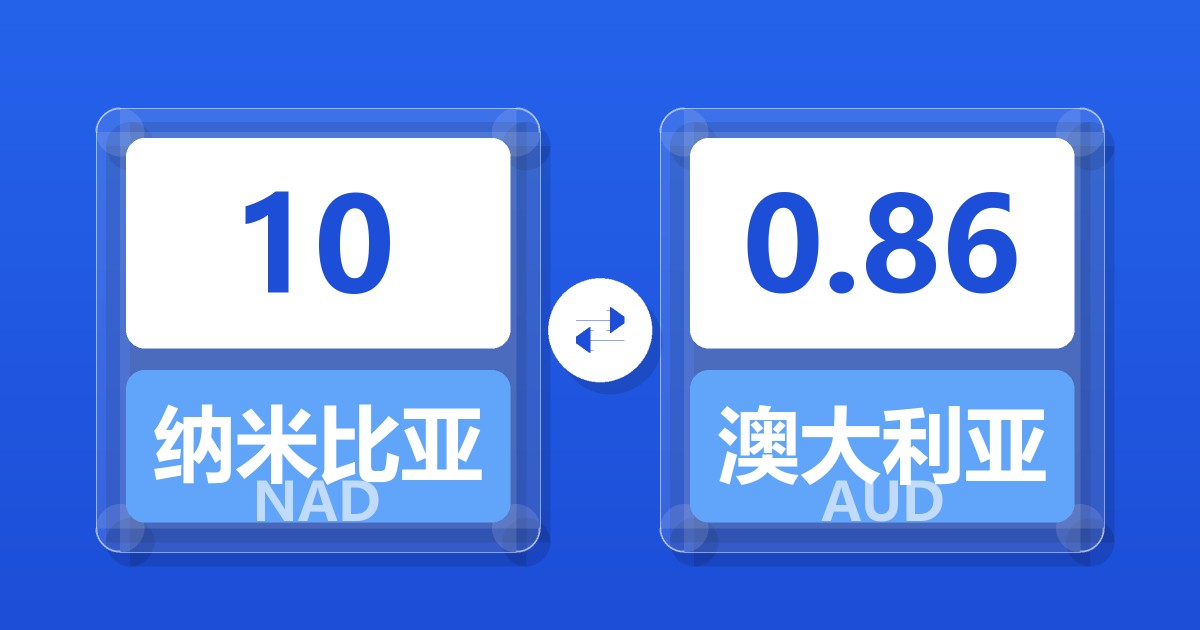 10纳米比亚元兑澳大利亚元