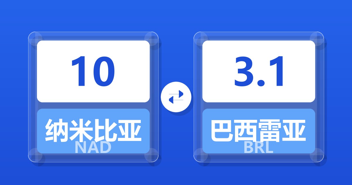 10纳米比亚元兑巴西雷亚尔
