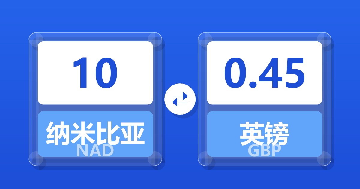 10纳米比亚元兑英镑