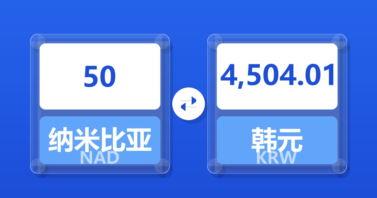 50纳米比亚元兑韩元