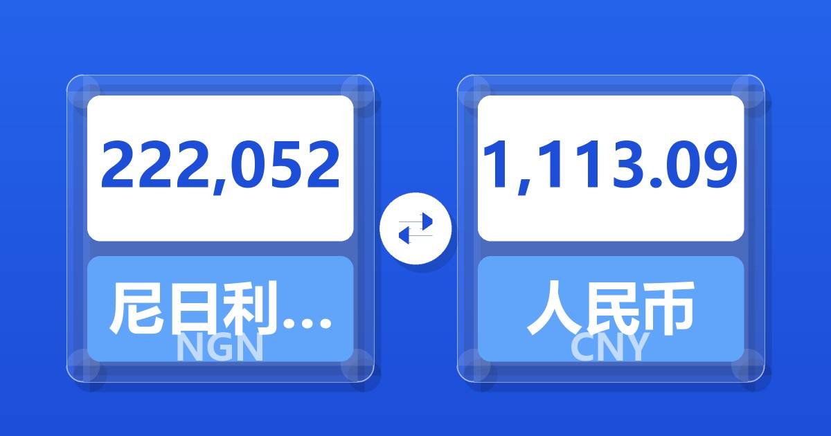 222,052尼日利亚奈拉兑人民币