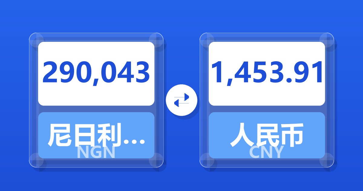 290,043尼日利亚奈拉兑人民币