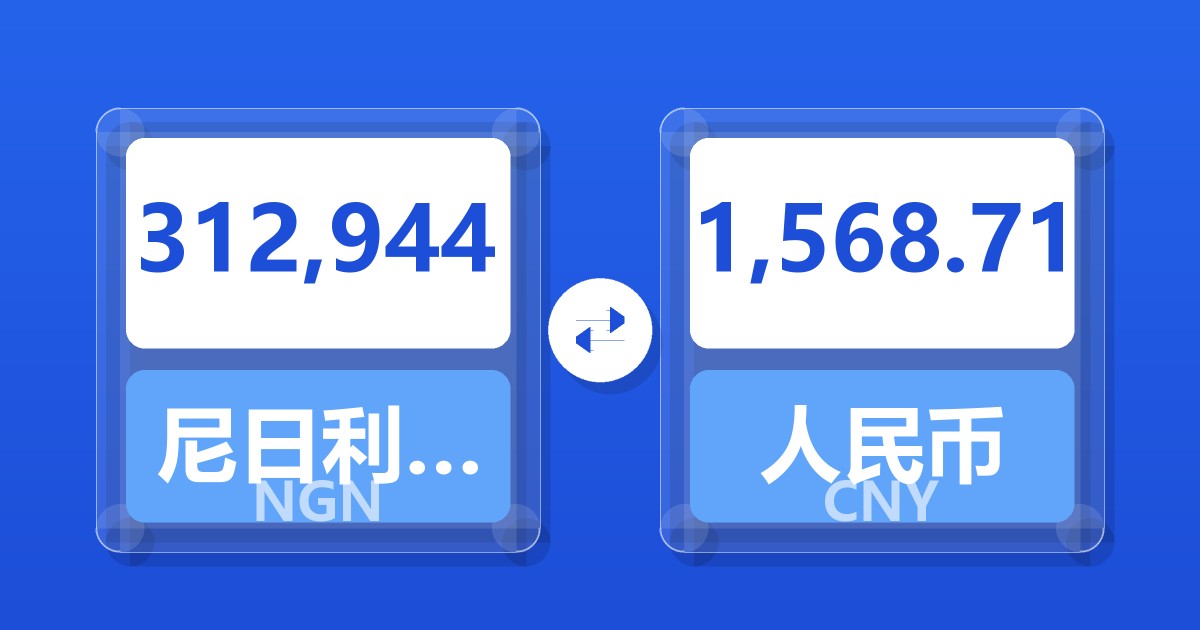 312,944尼日利亚奈拉兑人民币