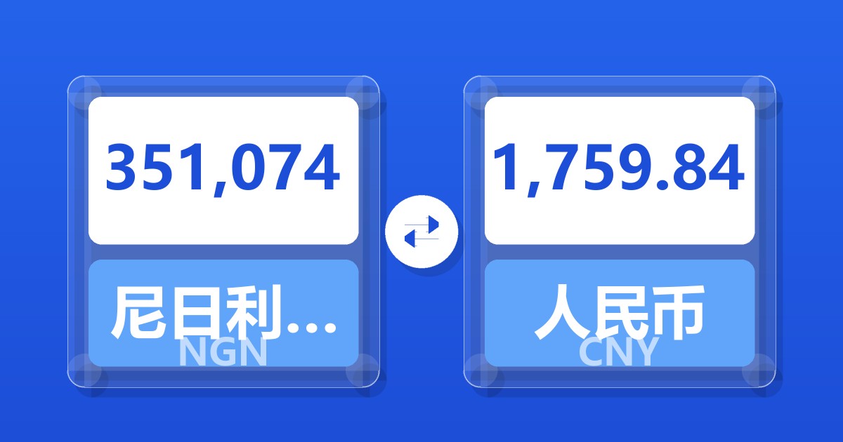 351,074尼日利亚奈拉兑人民币
