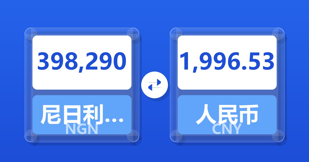 398,290尼日利亚奈拉兑人民币