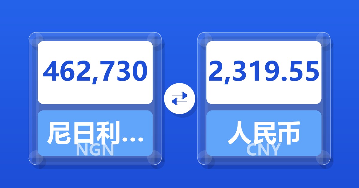 462,730尼日利亚奈拉兑人民币