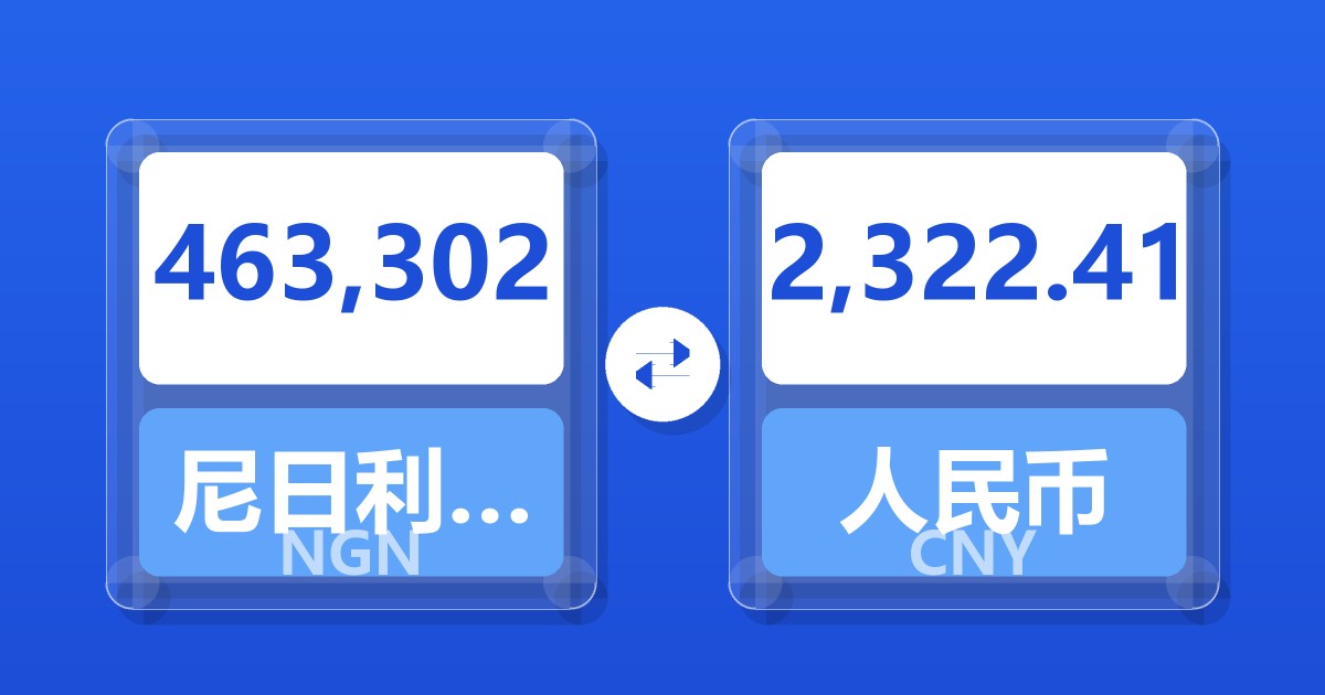 463,302尼日利亚奈拉兑人民币