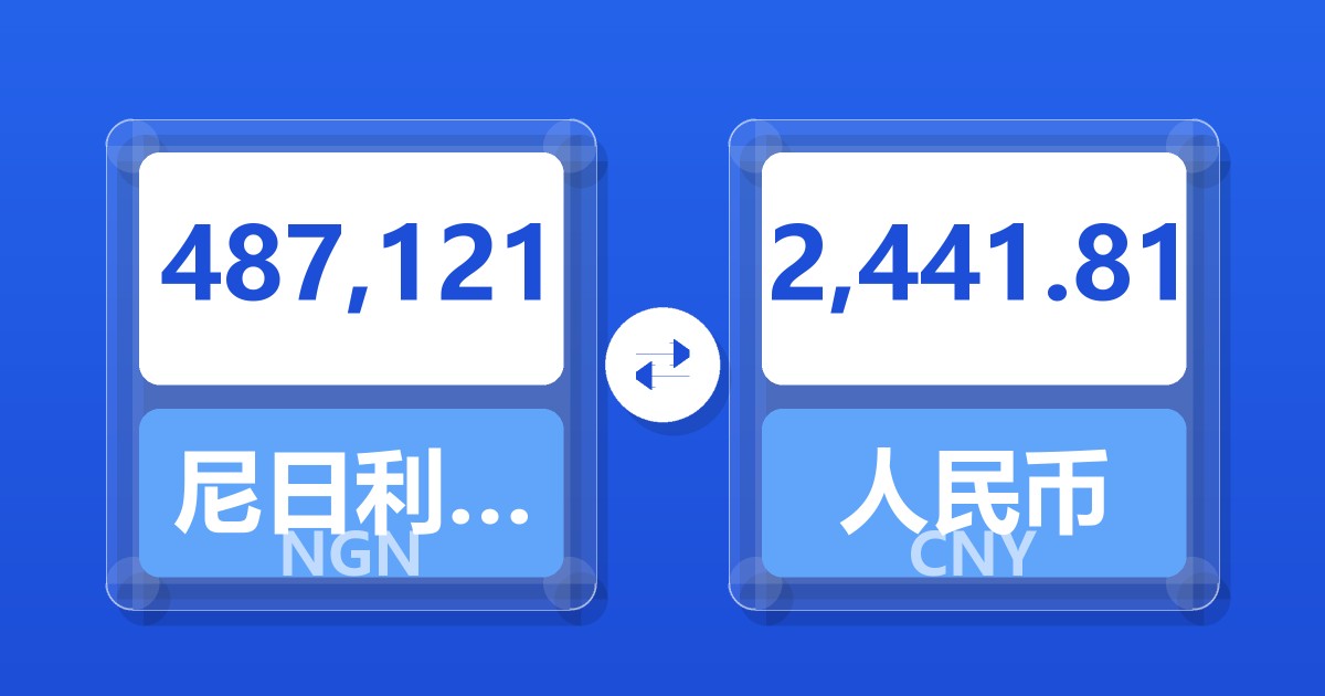 487,121尼日利亚奈拉兑人民币