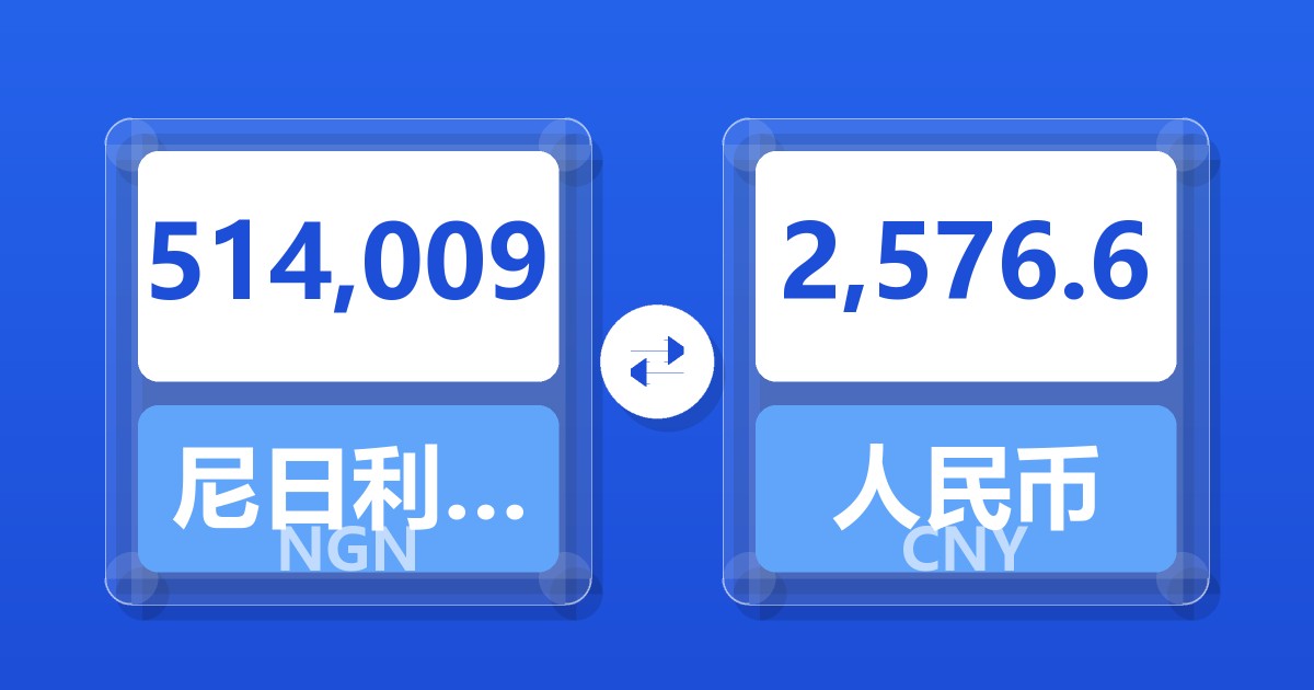 514,009尼日利亚奈拉兑人民币