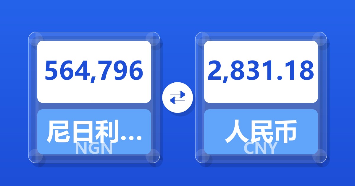564,796尼日利亚奈拉兑人民币
