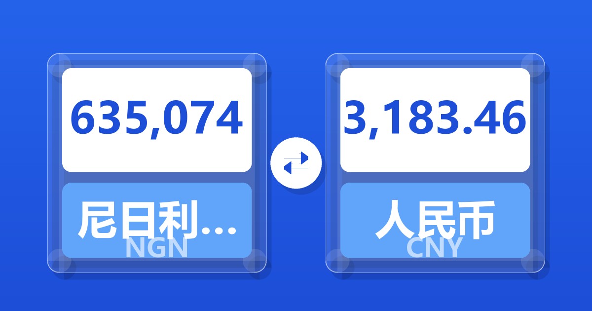 635,074尼日利亚奈拉兑人民币