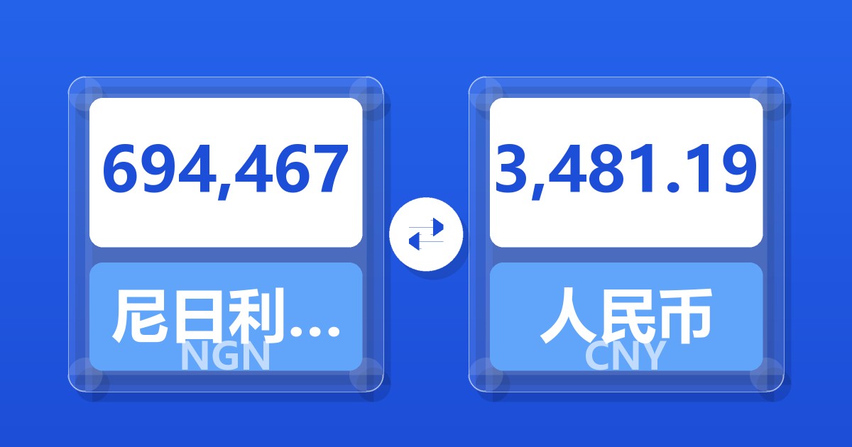 694,467尼日利亚奈拉兑人民币
