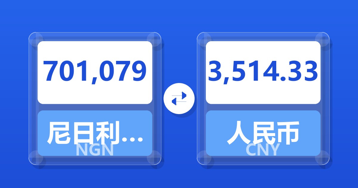 701,079尼日利亚奈拉兑人民币