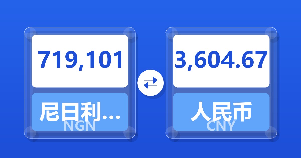 719,101尼日利亚奈拉兑人民币
