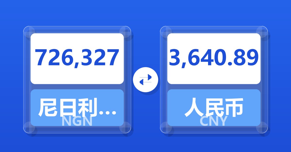 726,327尼日利亚奈拉兑人民币