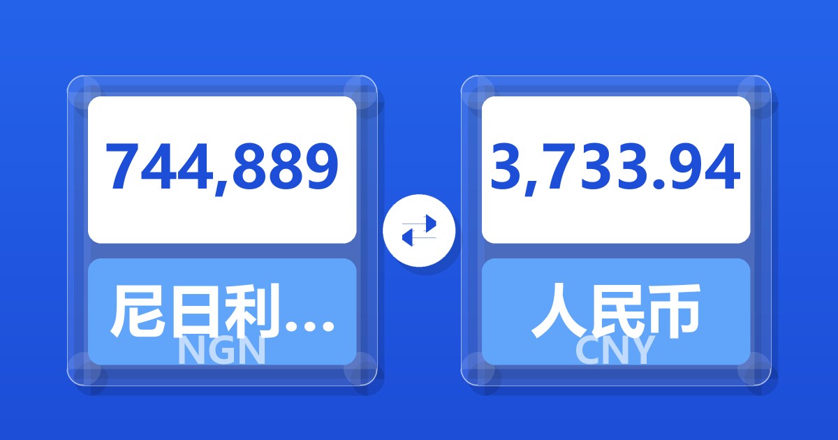 744,889尼日利亚奈拉兑人民币