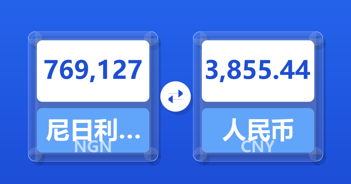 769,127尼日利亚奈拉兑人民币