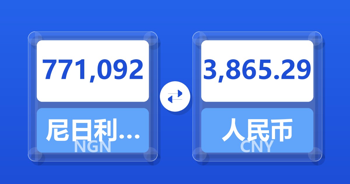 771,092尼日利亚奈拉兑人民币