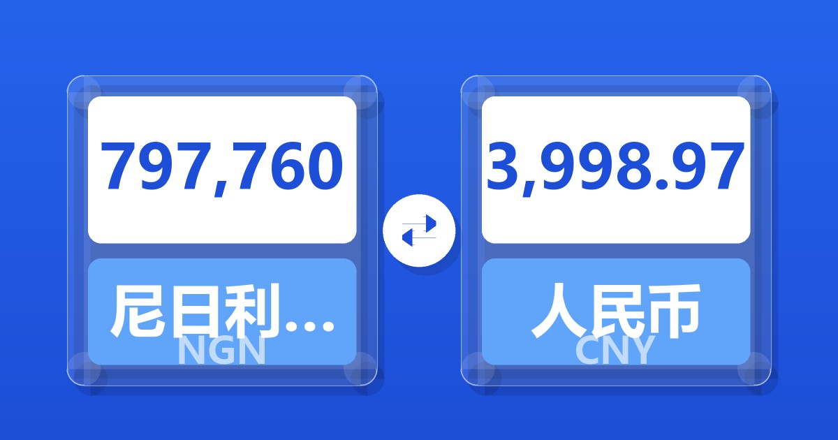 797,760尼日利亚奈拉兑人民币