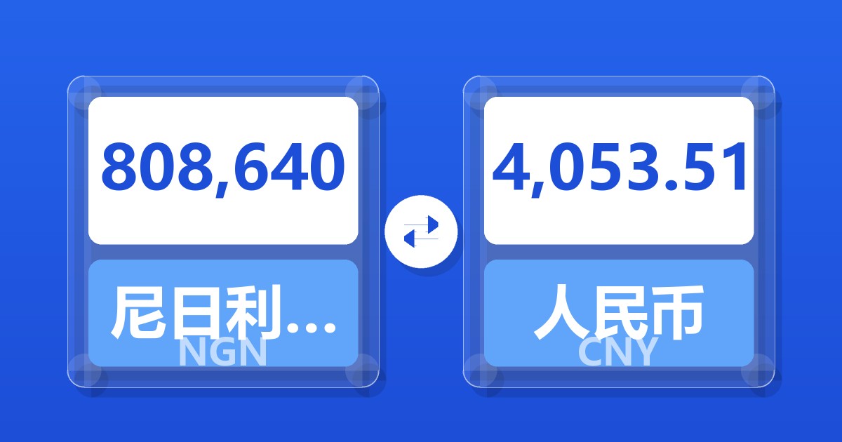 808,640尼日利亚奈拉兑人民币