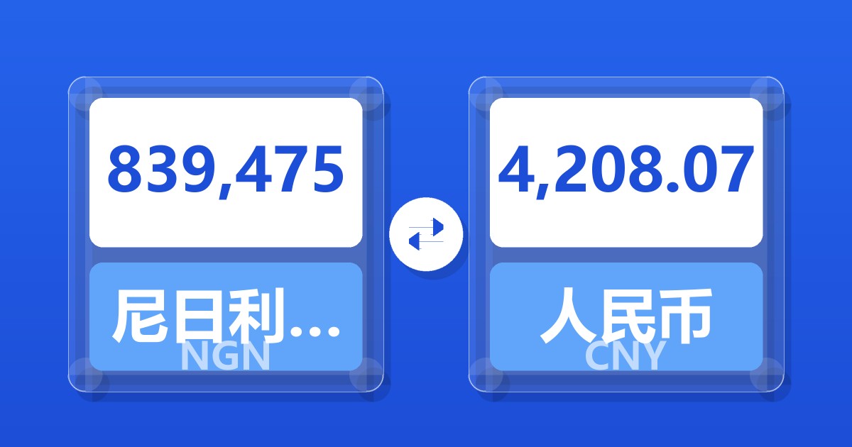 839,475尼日利亚奈拉兑人民币