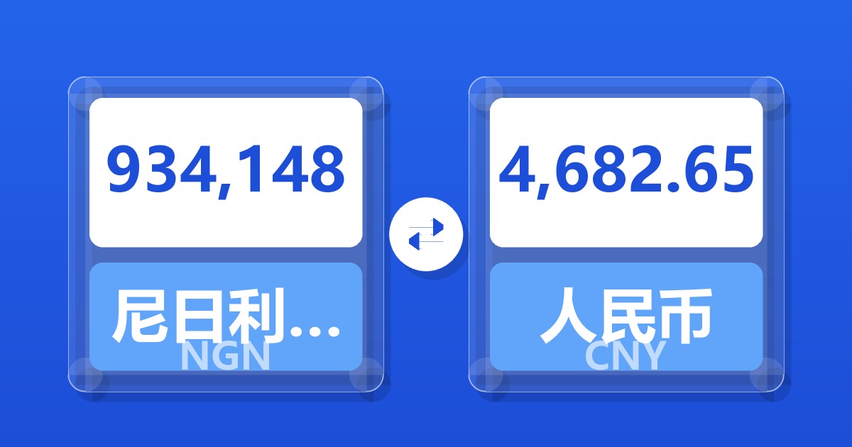 934,148尼日利亚奈拉兑人民币