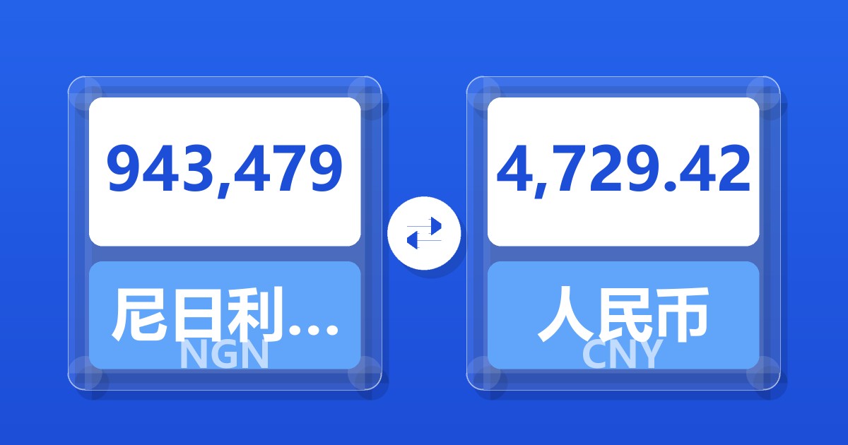 943,479尼日利亚奈拉兑人民币