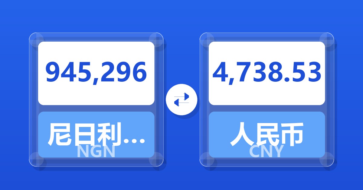 945,296尼日利亚奈拉兑人民币