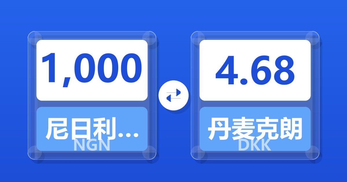 1,000尼日利亚奈拉兑丹麦克朗