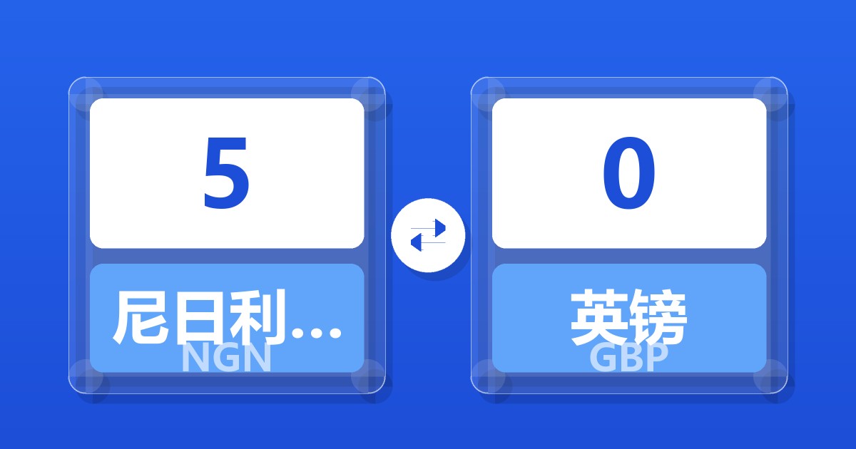 5尼日利亚奈拉兑英镑