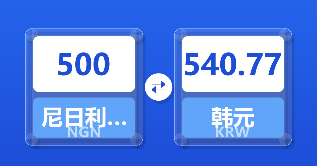 500尼日利亚奈拉兑韩元