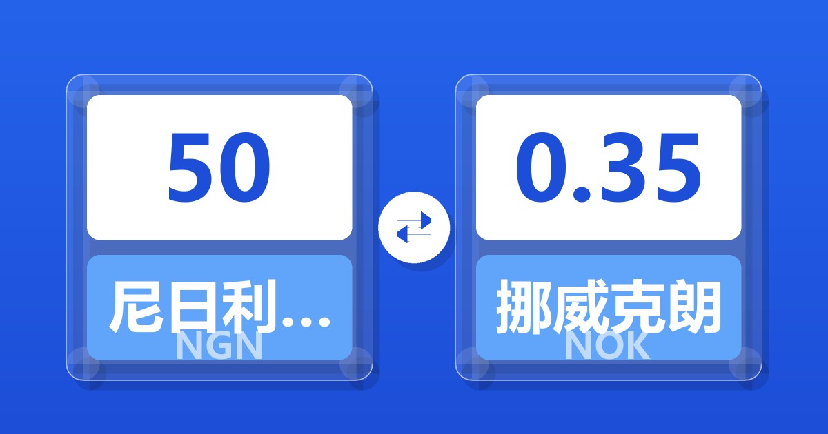 50尼日利亚奈拉兑挪威克朗
