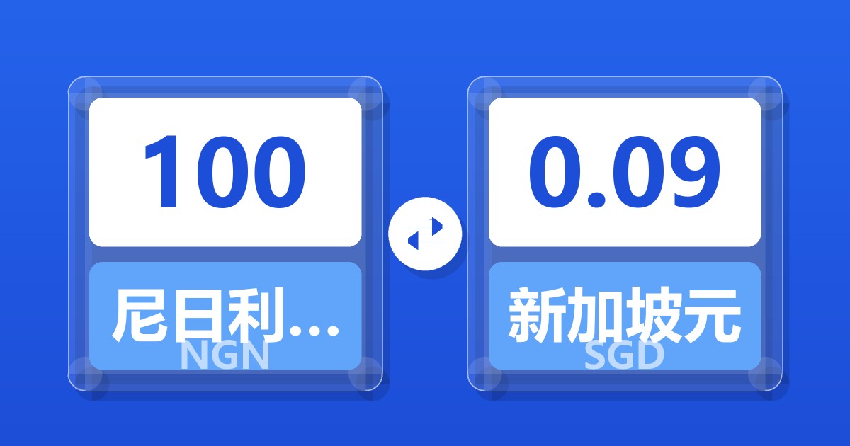 100尼日利亚奈拉兑新加坡元
