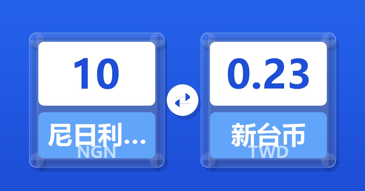 10尼日利亚奈拉兑新台币