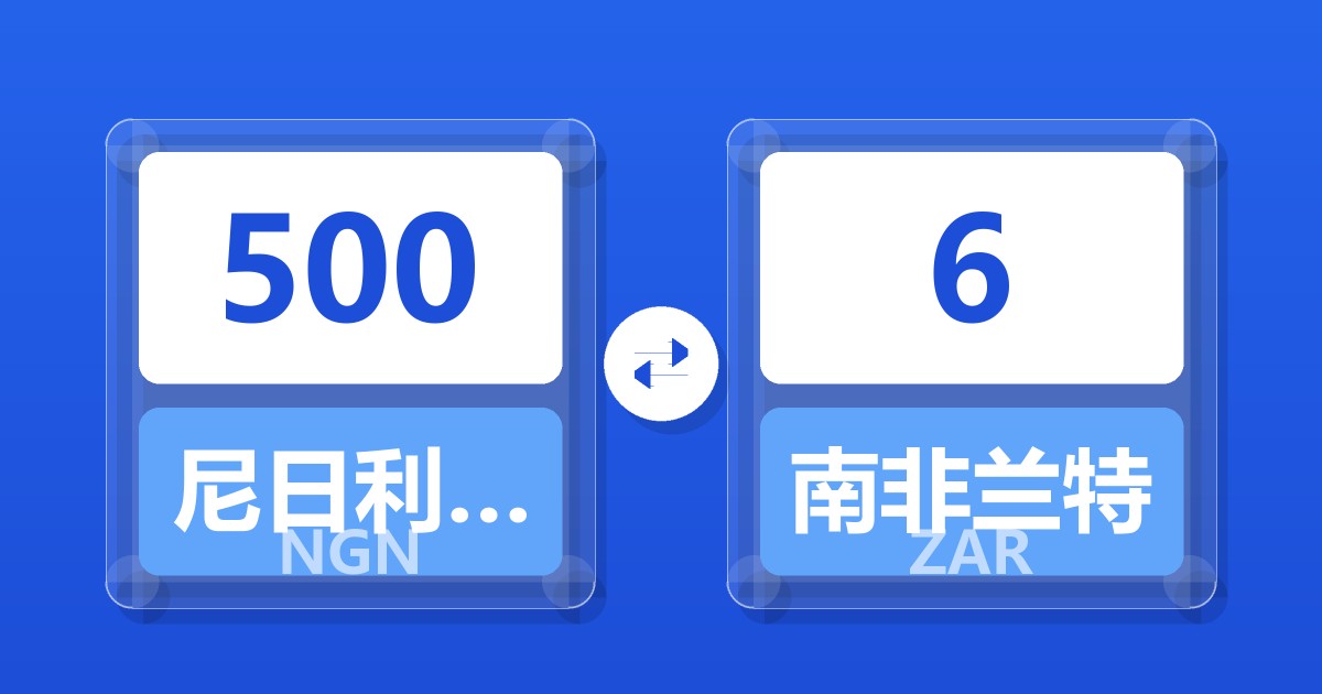 500尼日利亚奈拉兑南非兰特