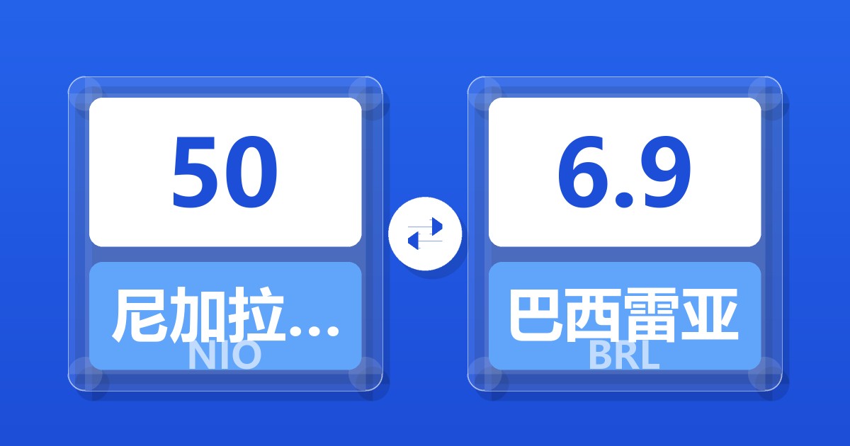 50尼加拉瓜科多巴兑巴西雷亚尔