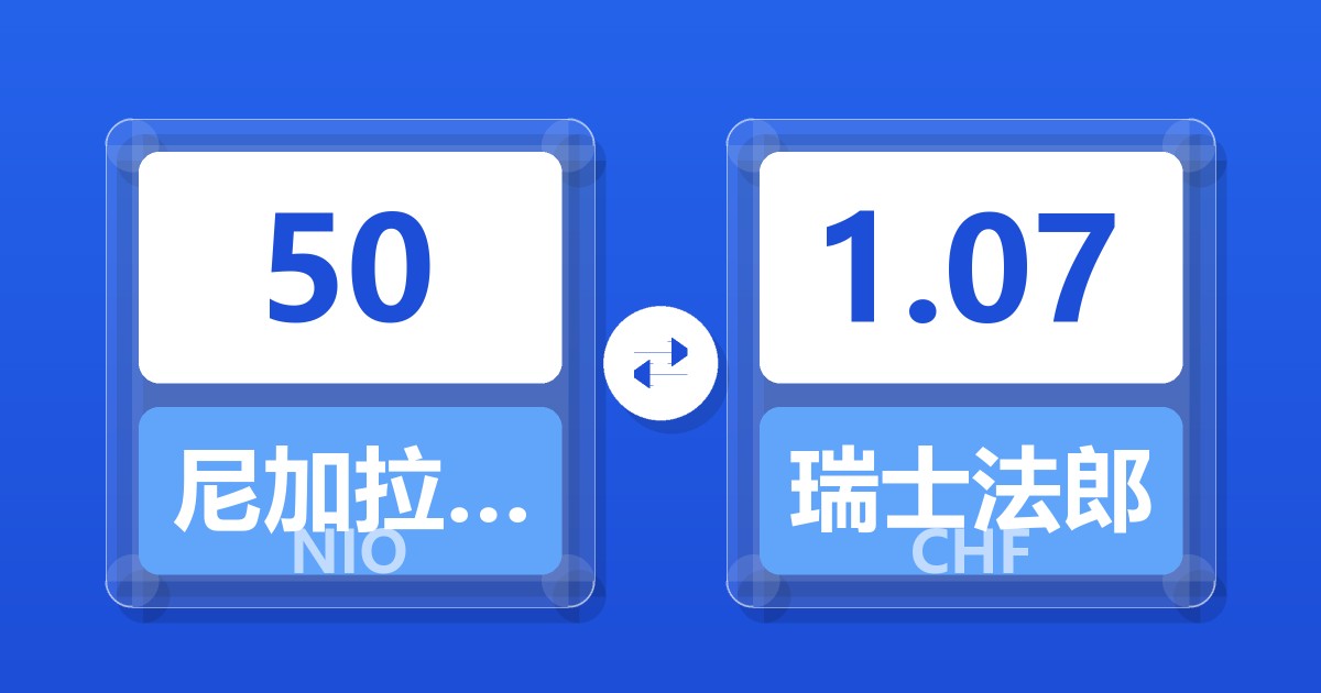 50尼加拉瓜科多巴兑瑞士法郎