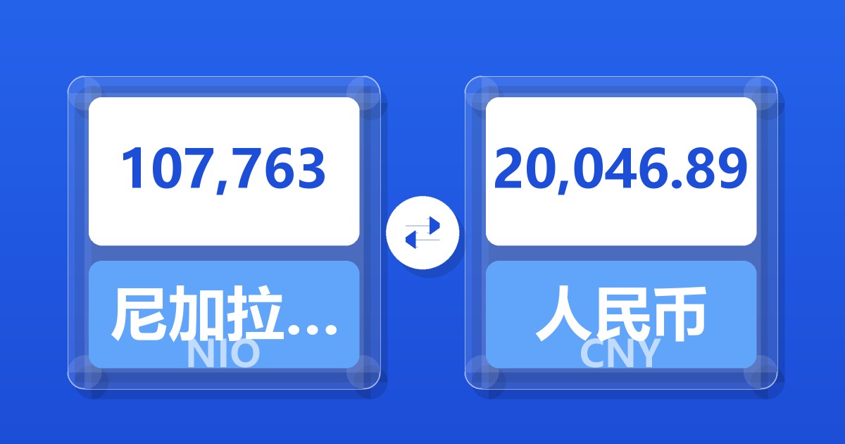 107,763尼加拉瓜科多巴兑人民币