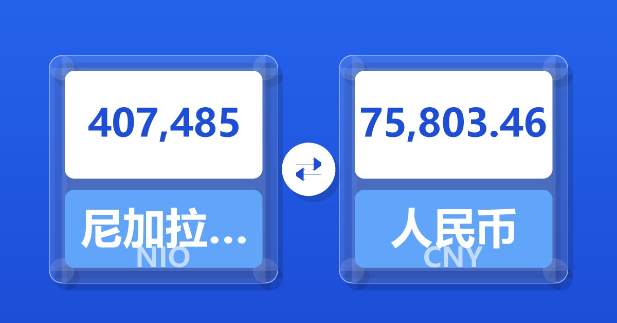 407,485尼加拉瓜科多巴兑人民币